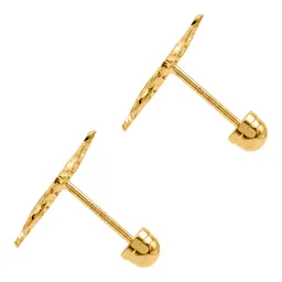 Aretes Broquel Oro 10k Diseño Héroe Azul - Imagen 5