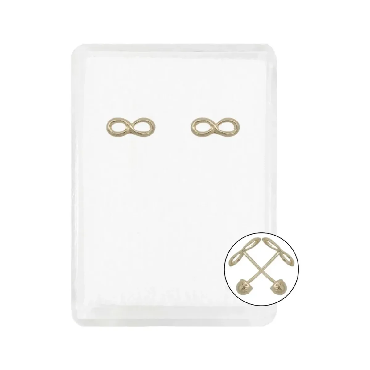 Aretes broquel de oro 10k diseño Infinito liso, joyería fina de oro amarillo 10k nacional para mujer, estilo moderno, minimal