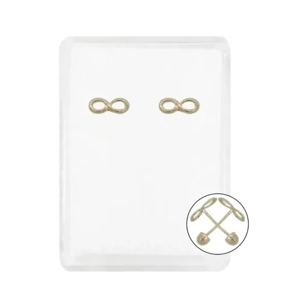 Aretes de oro 10k broquel diseno infinito liso — Joyaris