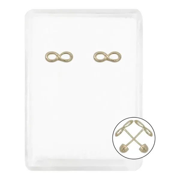 Aretes de oro 10k broquel diseno infinito liso — Joyaris