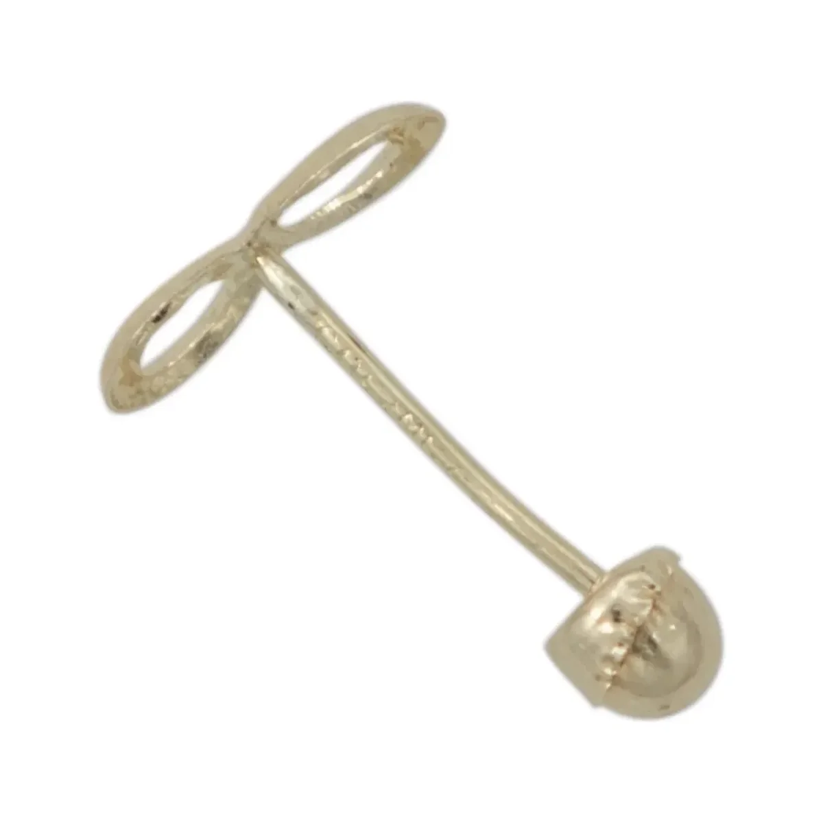Aretes Broquel Oro 10k Diseño Infinito Liso - Imagen 2