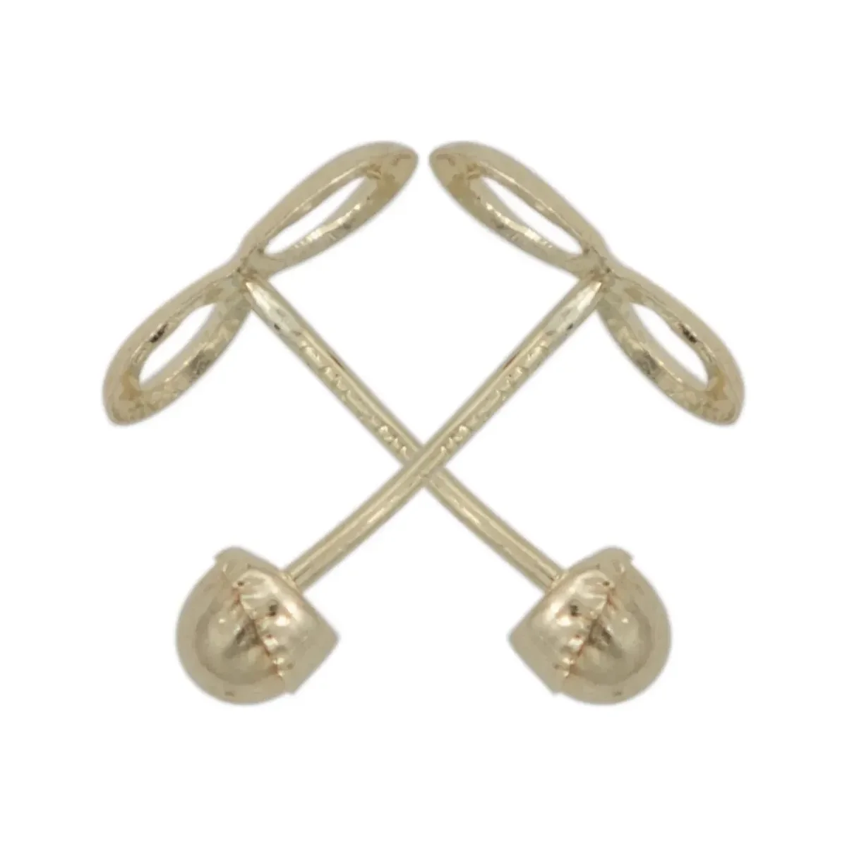 Aretes Broquel Oro 10k Diseño Infinito Liso - Imagen 3