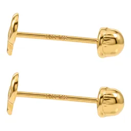 Aretes Broquel Oro 10k Diseño Infinito Liso - Imagen 5