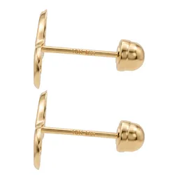 Aretes Broquel Oro 10k Infinito Liso - Imagen 3