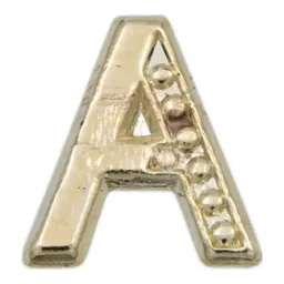 Aretes Broquel Oro 10k Inicial Letra A para Mujer - Imagen 2