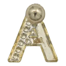 Aretes Broquel Oro 10k Inicial Letra A para Mujer - Imagen 3