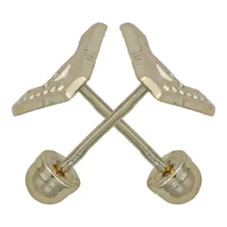 Aretes Broquel Oro 10k Inicial Letra A para Mujer - Imagen 4