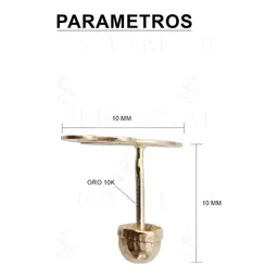 Aretes Broquel Oro 10k Letra Inicial M - Imagen 2