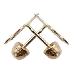 Aretes Broquel Oro 10k Letra Inicial M - Imagen 3