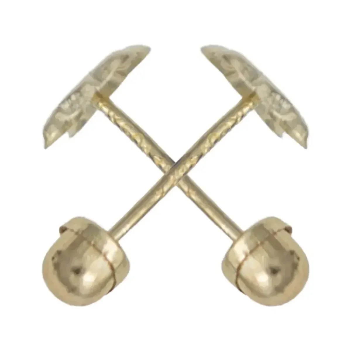 Aretes Broquel Oro 10k Mariposa con Zirconia - Imagen 2