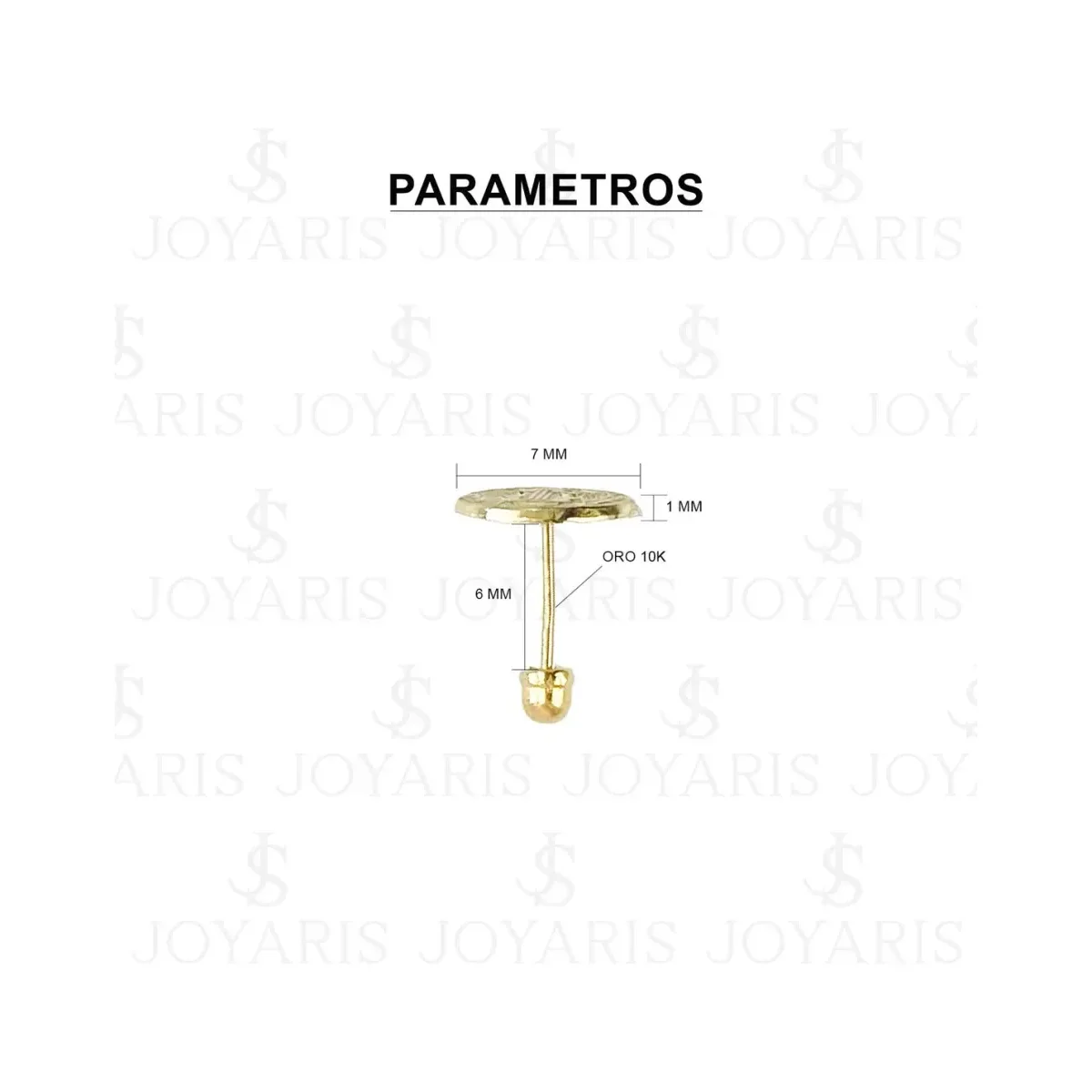 Aretes Broquel Oro 10k Medalla San Benito para Mujer - Imagen 2