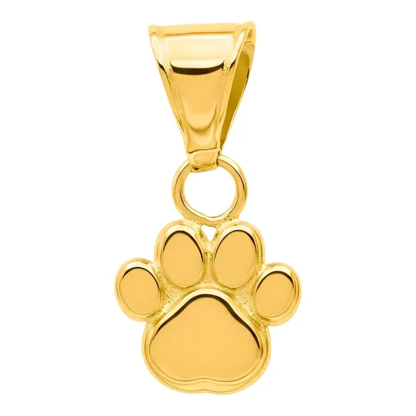 Dije de Oro 10k Huella Mascota Perro Gato 13x7 mm Pulido