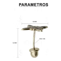 Aretes Broquel Oro 10k Nudo Bruja Celta Esmaltado con Zirconia - Imagen 2