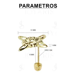Aretes Broquel Oro 10k Nudo de Bruja Amuleto Protección Artesanal - Imagen 2