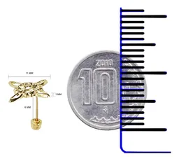 Aretes Broquel Oro 10k Nudo de Bruja Amuleto Protección Artesanal - Imagen 3