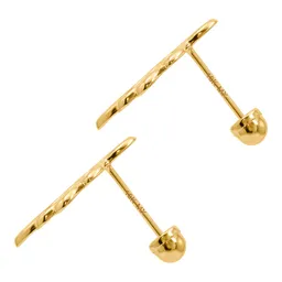 Aretes Broquel Oro 10k Nudo de Bruja Amuleto Protección Artesanal - Imagen 3