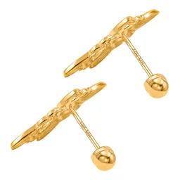 Aretes Broquel Oro 10k Nudo de Bruja Amuleto Protección Artesanal - Imagen 6