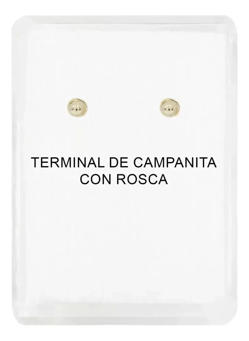Aretes Broquel Oro 10k Perla Natural Bola 4mm - Imagen 4