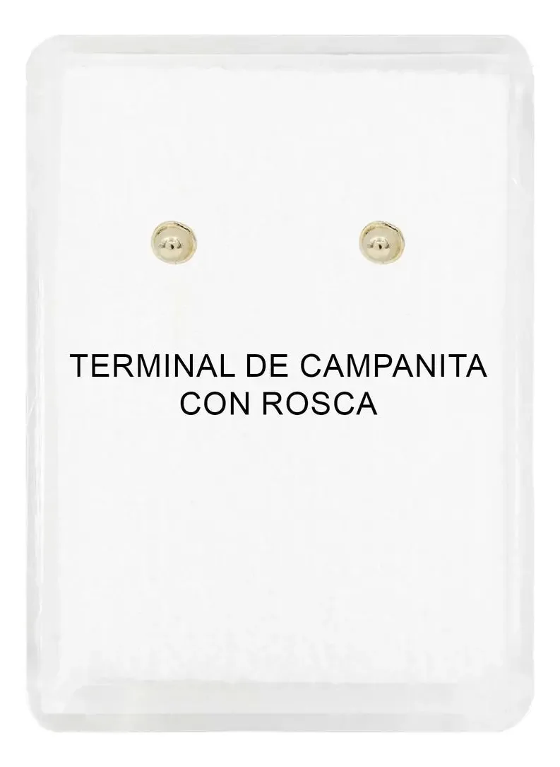Aretes Broquel Oro 10k Perla Natural Bola 4mm - Imagen 4
