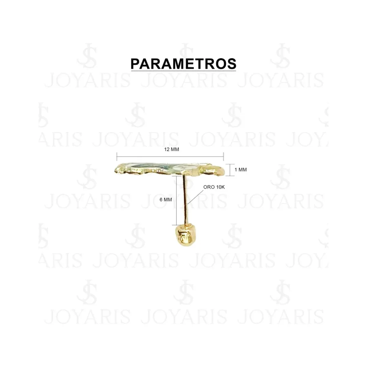 Aretes Broquel Oro 10k San Judas Esmaltado Dije Religioso Mujer - Imagen 2