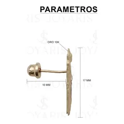Aretes Broquel Oro 10k San Judas Tadeo Diseño Delineado - Imagen 2