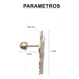 Aretes Broquel Oro 10k San Judas Tadeo Florentino - Imagen 2