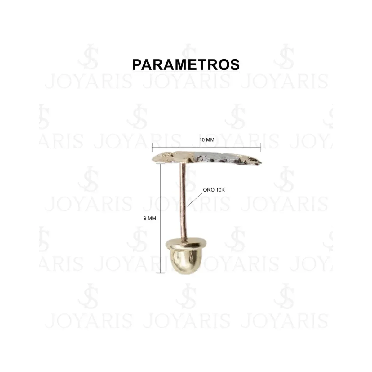 Aretes Broquel Oro 10k San Judas Tadeo Religioso - Imagen 2
