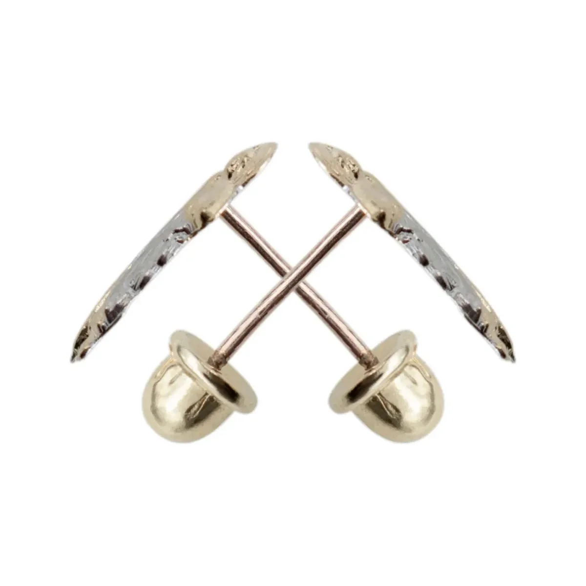 Aretes Broquel Oro 10k San Judas Tadeo Religioso - Imagen 3
