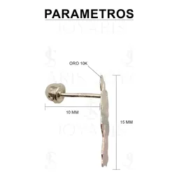 Aretes Broquel Oro 10k Santa Muerte Diseño Florentino - Imagen 2