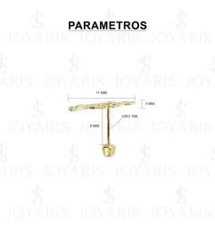 Aretes Broquel Oro 10k Santa Muerte Liso - Imagen 2