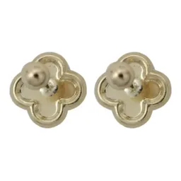 Aretes Broquel Oro 10k Trébol Flor Zirconia 8mm - Imagen 5