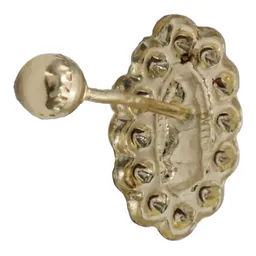 Aretes Broquel Oro 10k Virgen de Guadalupe con Zirconia - Imagen 2