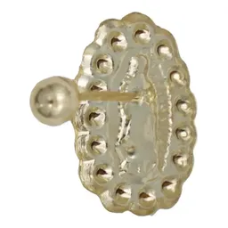 Aretes Broquel Oro 10k Virgen Guadalupe Zirconia Transparente - Imagen 3