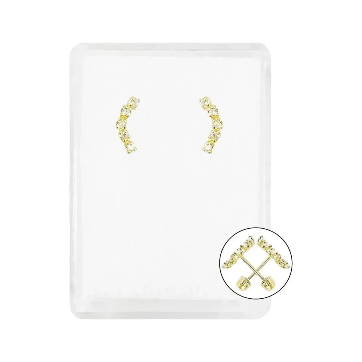 Aretes de oro 10k con zirconia arcoíris de colores, diseño Lambada. Joyería de oro 10k para mujer, pequeños y en tendencia, i