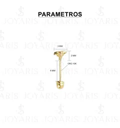 Aretes Broquel Oro 14k Estrella Diamantada con Zirconia - Imagen 2