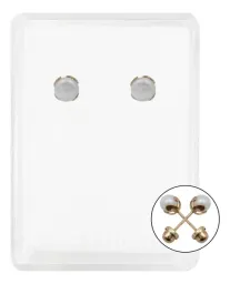 Aretes Broquel Oro 10k con Perla Natural 5mm - Imagen 1