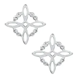 Aretes Broquel Plata 925 Diseño Nudo de Bruja Artesanal - Imagen 1
