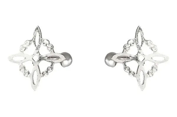 Aretes Broquel Plata 925 Diseño Nudo de Bruja Artesanal - Imagen 1