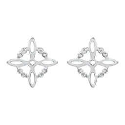 Aretes Broquel Plata 925 Diseño Nudo de Bruja Artesanal - Imagen 2