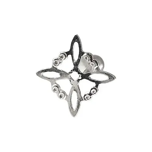 Aretes Broquel Plata 925 Diseño Nudo de Bruja Artesanal - Imagen 1