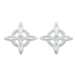 Aretes Broquel Plata 925 Nudo Bruja Celta con Zirconia - Imagen 2