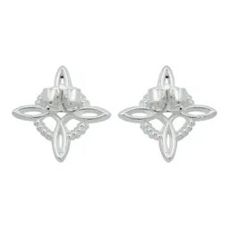 Aretes Broquel Plata 925 Nudo Bruja Celta con Zirconia - Imagen 4