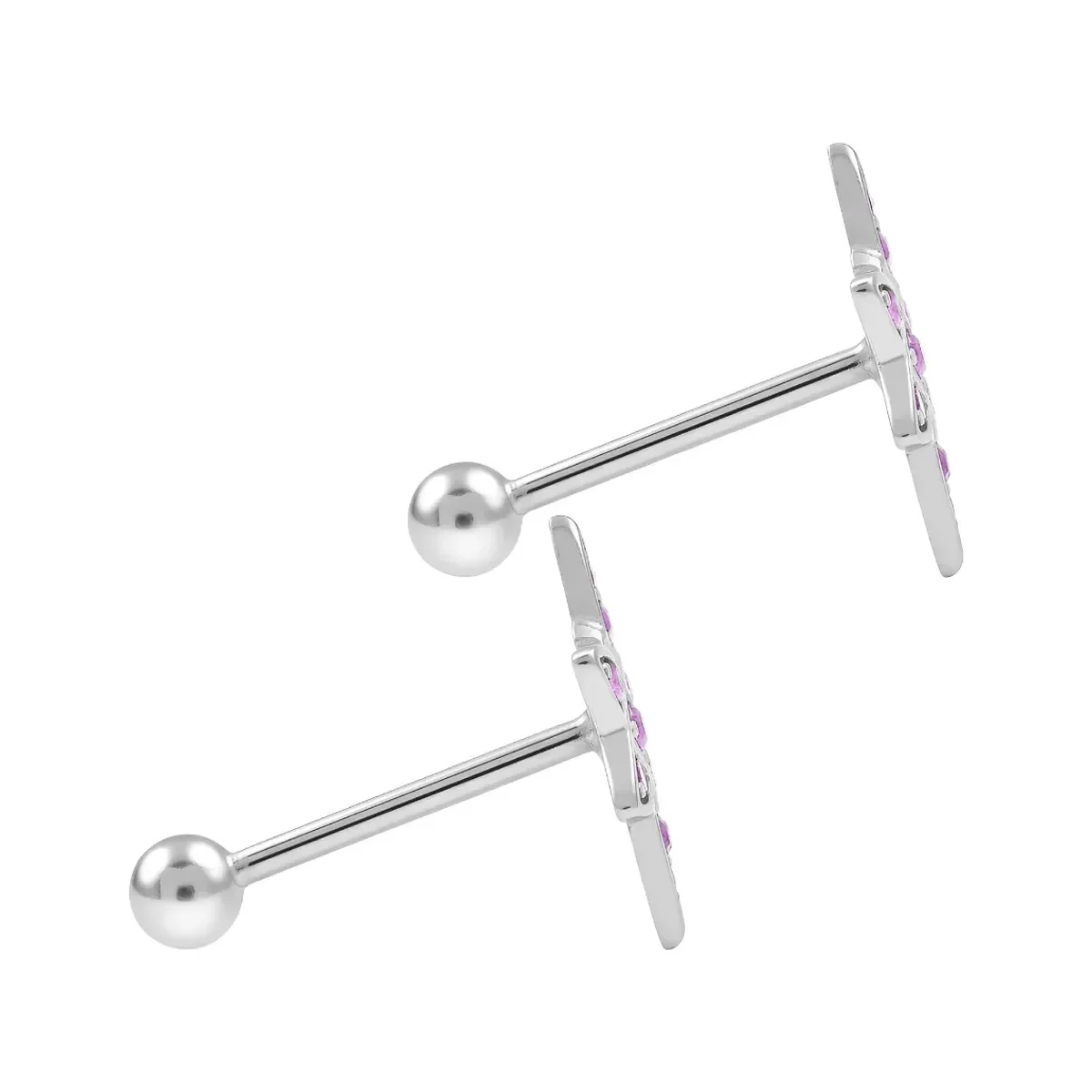 Aretes Broquel Plata 925 Nudo Bruja con Zirconia Transparente - Imagen 3