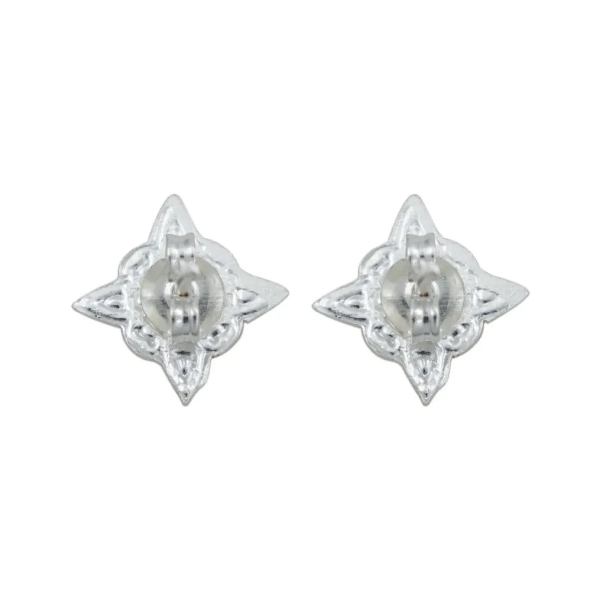 Aretes Broquel Plata 925 Nudo Bruja Esmaltado Rojo - Imagen 5