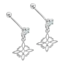 Aretes Broquel Plata 925 Nudo Bruja Zirconia Transparente - Imagen 2