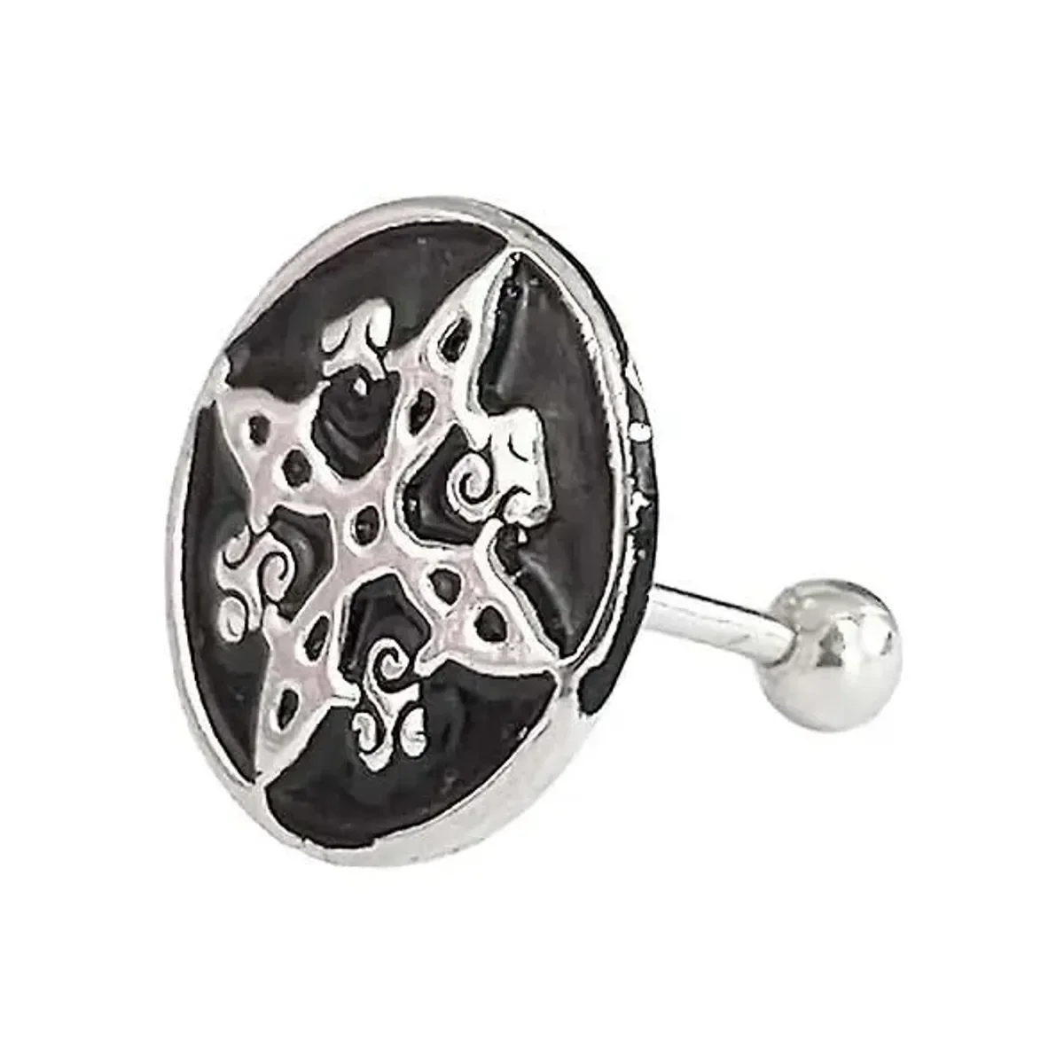 Aretes Broquel Plata 925 Nudo de Bruja Artesanal Protección - Imagen 2