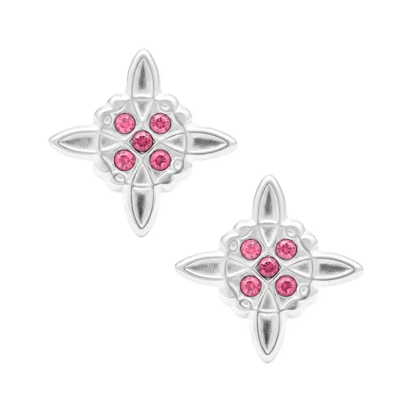 Aretes Broquel Plata 925 Nudo de Bruja con Zirconia Protección - Imagen 1