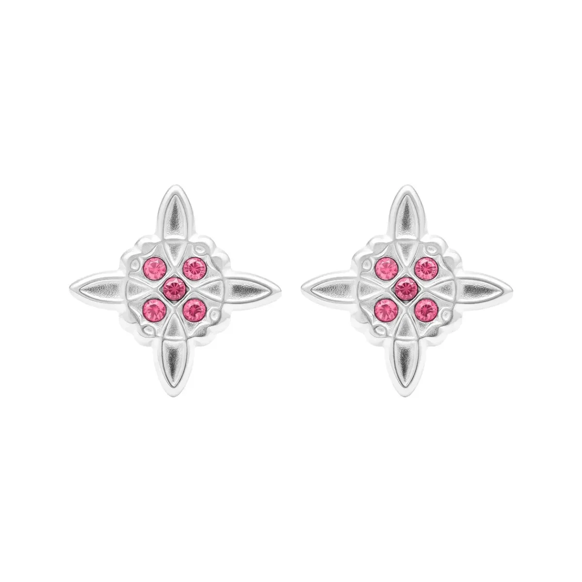 Aretes Broquel Plata 925 Nudo de Bruja con Zirconia Protección - Imagen 2