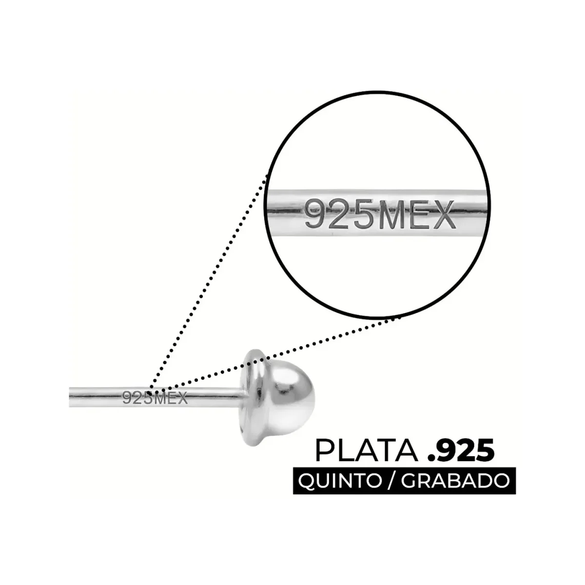 Aretes Broquel Plata 925 Nudo de Bruja con Zirconia Protección - Imagen 4