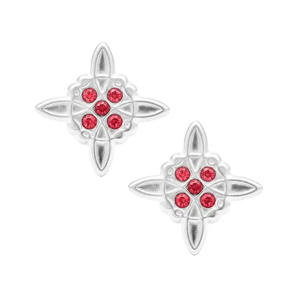 Aretes Broquel Plata 925 Nudo de Bruja con Zirconia Unisex - Imagen 1